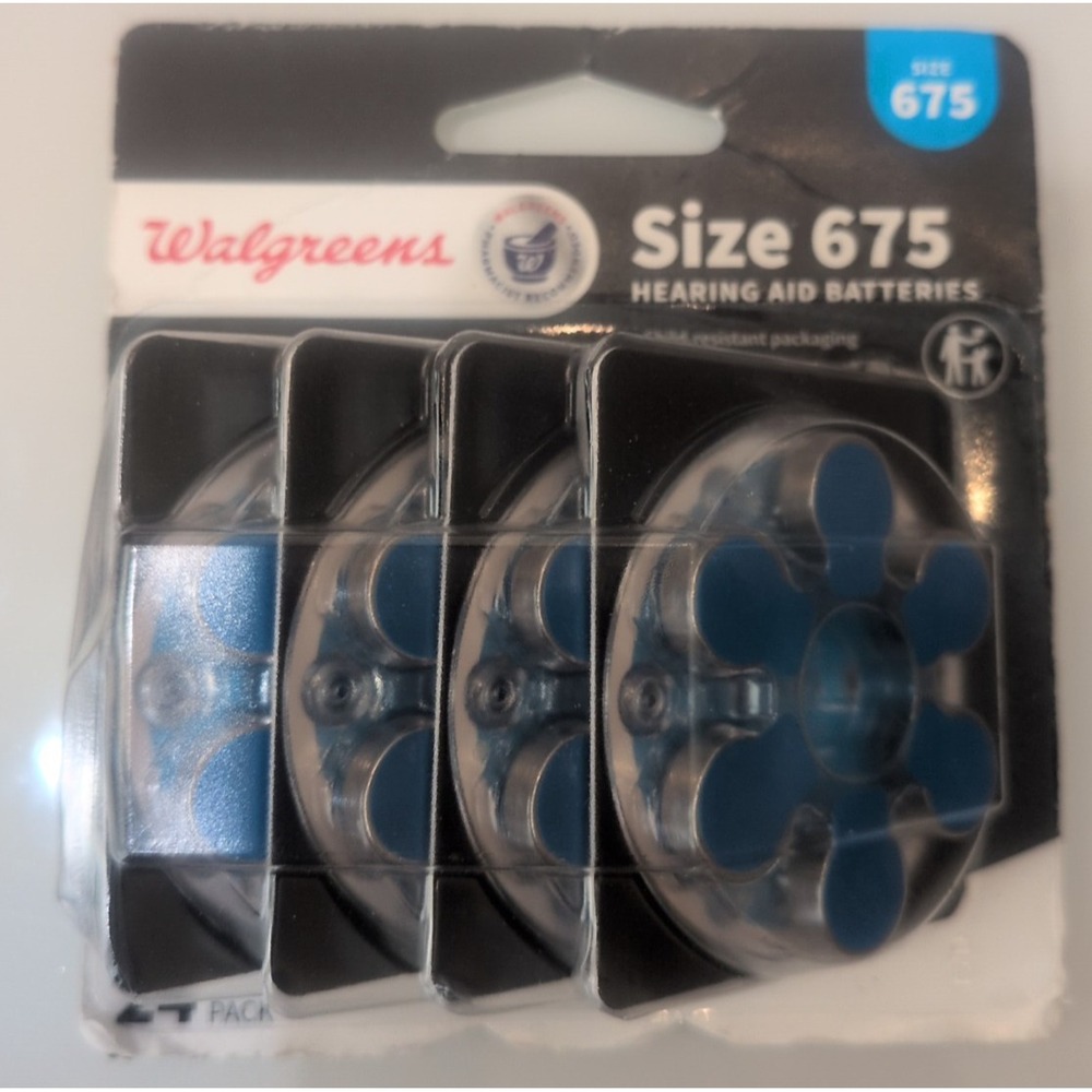 Walgreens Size 675 Hearing Aid Batteries 24 Pack Zinc Air 1.45V Blue Tab